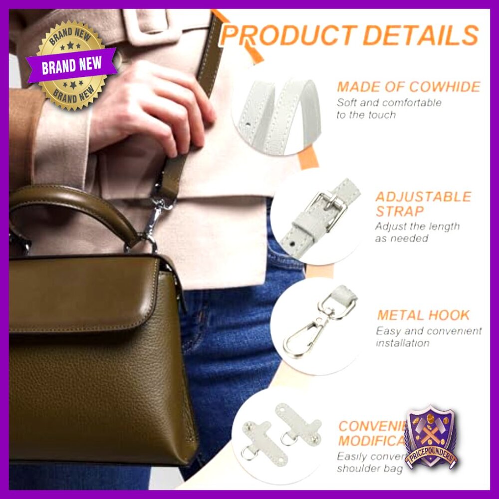 Leather Shoulder Strap Adjustable Replacement Cro… - image 3